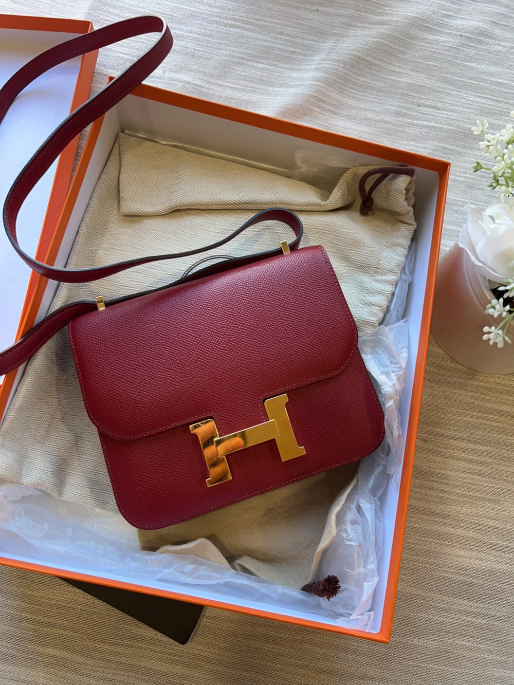 Hermes Epsom Constance Rouge Grenat